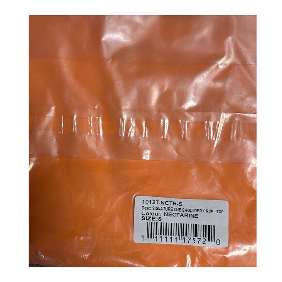 NWT Toast Signature One Shoulder Crop Bikini‎ Top, Nectarine Orange, Sz S - Picture 4 of 5